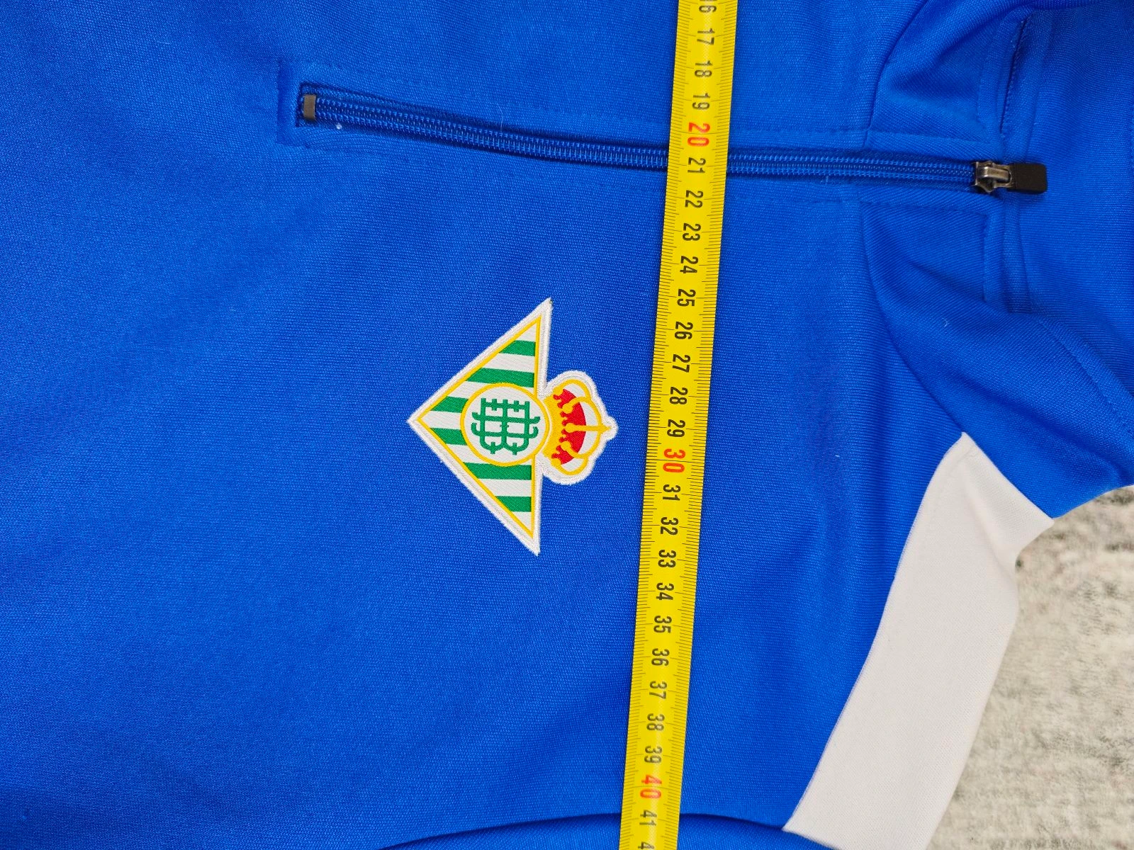 Jaqueta de treino Kappa Real Betis Football azul branco com zíper quarto tamanho G – photo 13